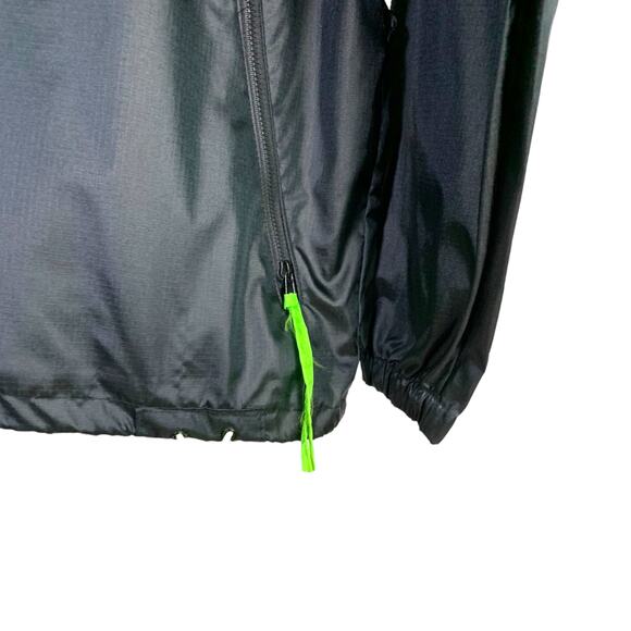 Columbia Windbreaker Jacket Women M Black Radial Sleeve Patent Half Zip 1980s - Picture 7 of 11